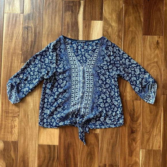 West Kei Talina Tie Front Blouse size XS - Picture 1 of 3